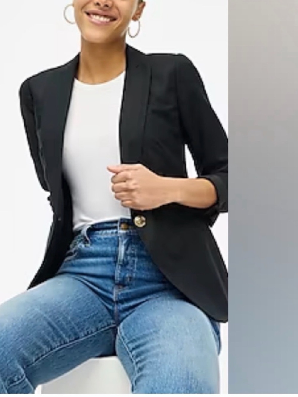 J. Crew Black Linen Women's Blazer - Picture 2 of 10